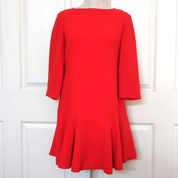 Kate Spade ¾ Sleeve "Caution to the Wind" Cepe Flounce Dress - Picture 3 of 8